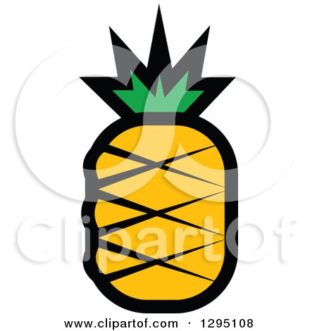 Clipart of a Cartoon Pineapple - Royalty Free Vector Illustration by Vector Tradition SM