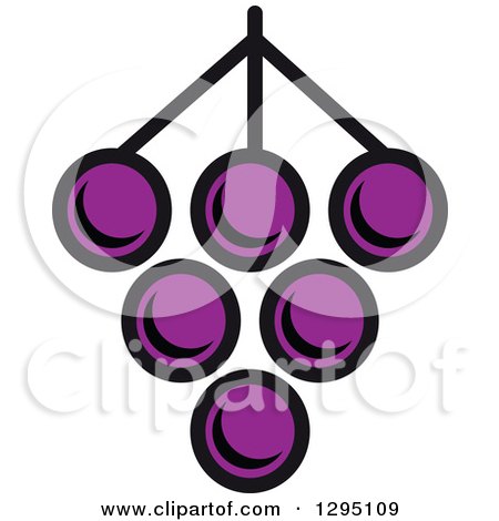 Clipart of a Cartoon Bunch of Purple Grapes 2 - Royalty Free Vector Illustration by Vector Tradition SM