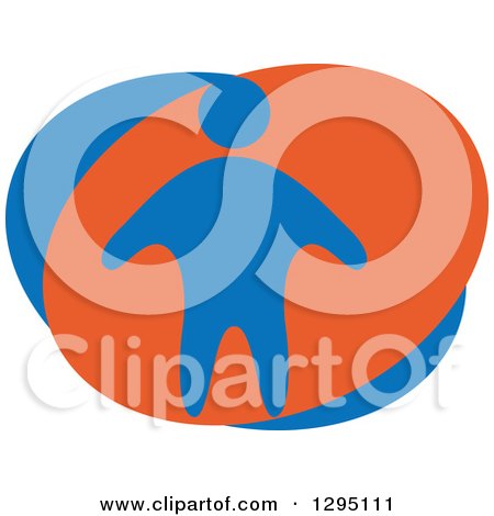 Clipart of a Blue and Orange Person - Royalty Free Vector Illustration by Vector Tradition SM