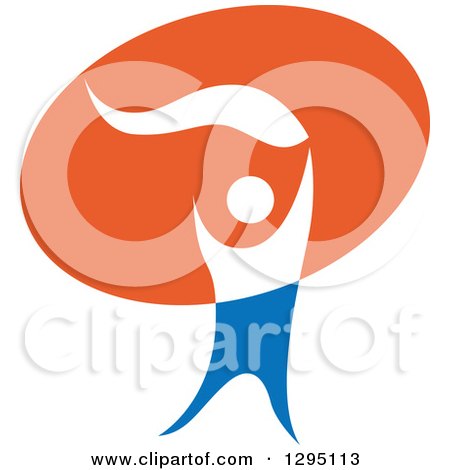 Clipart of a Blue White and Orange Person with a Torch - Royalty Free Vector Illustration by Vector Tradition SM