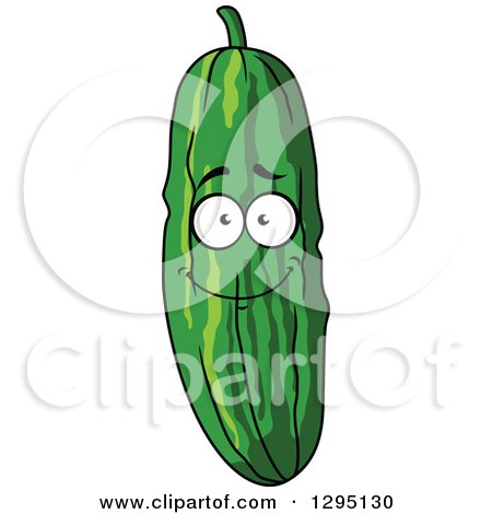 Clipart of a Cartoon Happy Cucumber Character - Royalty Free Vector Illustration by Vector Tradition SM