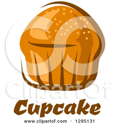 Clipart of a Muffin or Cupcake over Text - Royalty Free Vector Illustration by Vector Tradition SM