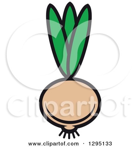 Clipart of a Cartoon Yellow Onion - Royalty Free Vector Illustration by Vector Tradition SM