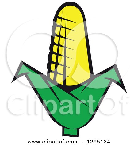 Clipart of a Cartoon Corn - Royalty Free Vector Illustration by Vector Tradition SM