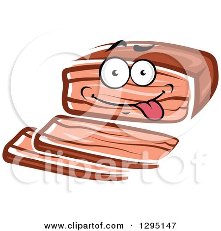 Clipart of a Cartoon Goofy Bacon Character - Royalty Free Vector Illustration by Vector Tradition SM
