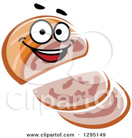Clipart of a Cartoon Happy Meat Character - Royalty Free Vector Illustration by Vector Tradition SM