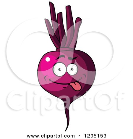Clipart of a Cartoon Goofy Beet Character - Royalty Free Vector Illustration by Vector Tradition SM