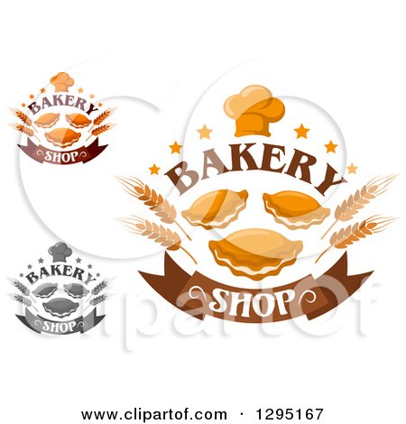 Clipart of Muffin and Pastry Bake Shop Designs - Royalty Free Vector Illustration by Vector Tradition SM