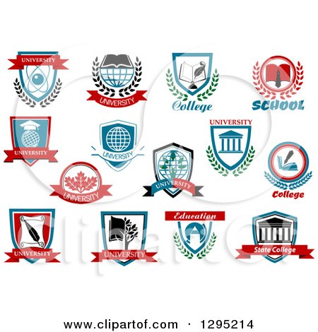 Clipart of College and University Shields 3 - Royalty Free Vector Illustration by Vector Tradition SM