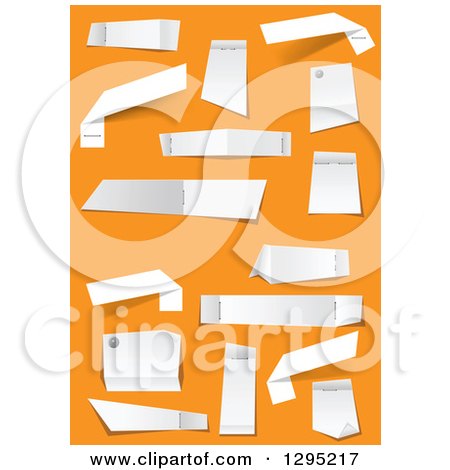 Clipart of 3d White Paper Design Elements on Orange - Royalty Free Vector Illustration by Vector Tradition SM