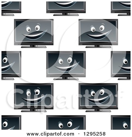 Clipart of a Seamless Background Pattern of Tv or Computer Screen Characters - Royalty Free Vector Illustration by Vector Tradition SM