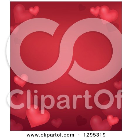 Clipart of a Red Background Bordered with Red Hearts - Royalty Free Vector Illustration by visekart