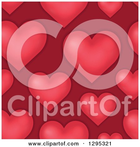 Clipart of a Seamless Background of Red Hearts - Royalty Free Vector Illustration by visekart