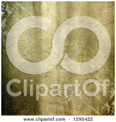 Clipart of a Background of Scratched Dark Gold Metal - Royalty Free Illustration by KJ Pargeter