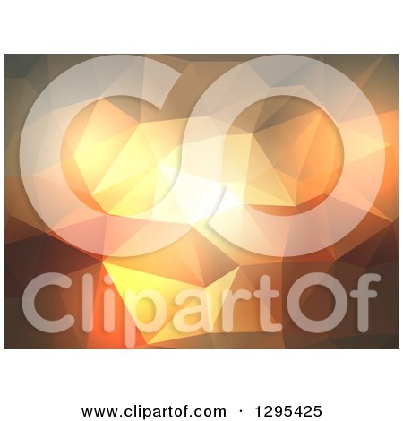 Clipart of an Abstract Orange Toned Poly Background Design - Royalty Free Vector Illustration by KJ Pargeter