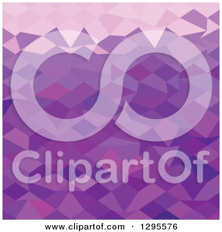 Clipart of a Low Poly Abstract Geometric Background in Purple Tones - Royalty Free Vector Illustration by patrimonio