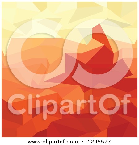 Clipart of a Low Poly Abstract Geometric Background in Orange Tones - Royalty Free Vector Illustration by patrimonio