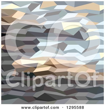 Clipart of a Low Poly Abstract Geometric Background in Brown and Gray Tones - Royalty Free Vector Illustration by patrimonio