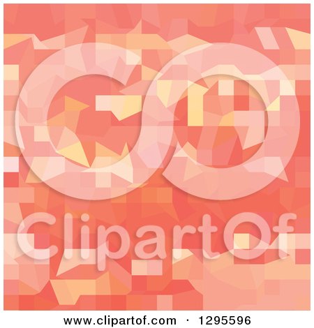 Clipart of a Low Poly Abstract Geometric Background in Orange and Pink Tones - Royalty Free Vector Illustration by patrimonio