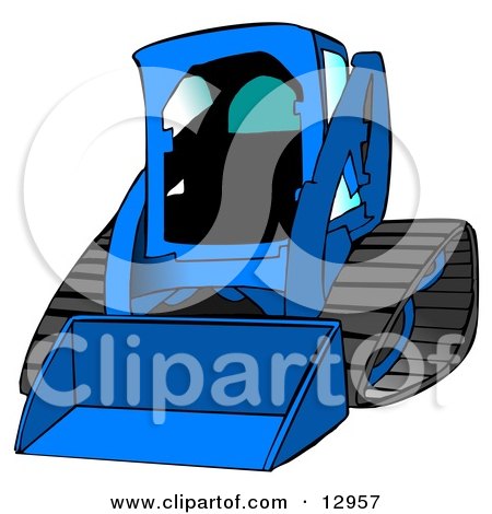 Blue Bobcat Skid Steer Loader With Blue Window Tint Clipart Graphic Illustration by djart