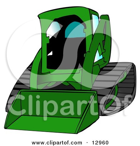 Green Bobcat Skid Steer Loader With Blue Window Tint Clipart Graphic Illustration by djart