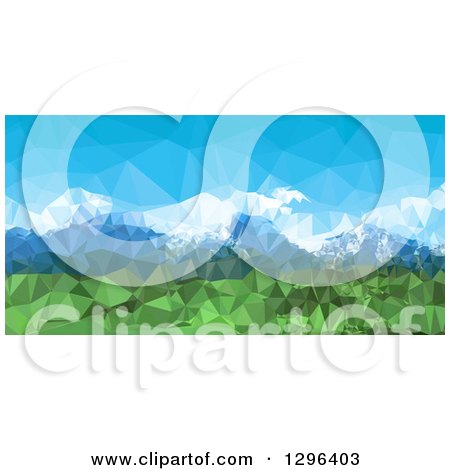 Clipart of a Low Poly Styled Background of Mountains - Royalty Free Vector Illustration by KJ Pargeter