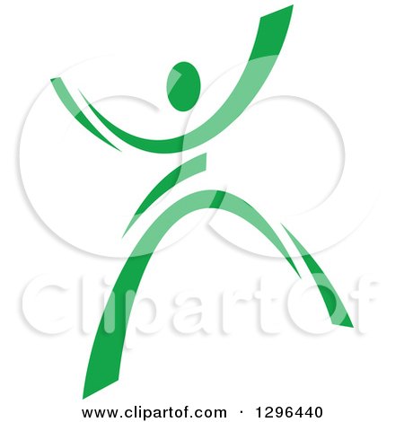 Clipart of a Green Ribbon Person Dancing 2 - Royalty Free Vector Illustration by Vector Tradition SM