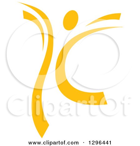 Clipart of a Yellow Ribbon Person Dancing 2 - Royalty Free Vector Illustration by Vector Tradition SM