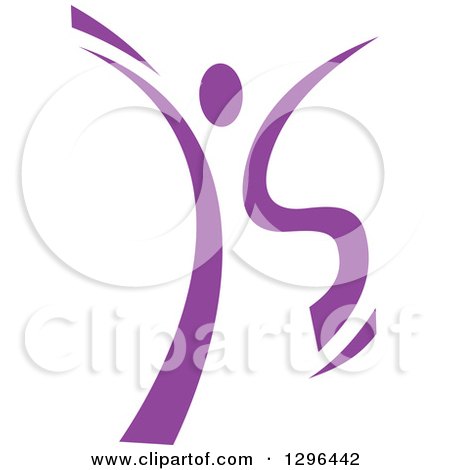Clipart of a Purple Ribbon Person Dancing 2 - Royalty Free Vector Illustration by Vector Tradition SM