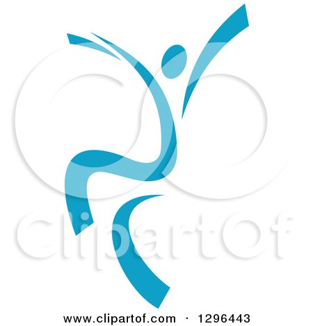 Clipart of a Blue Ribbon Person Dancing 3 - Royalty Free Vector Illustration by Vector Tradition SM