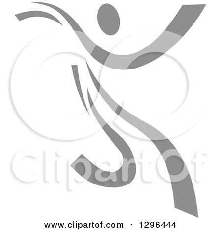 Clipart of a Gray Ribbon Person Dancing - Royalty Free Vector Illustration by Vector Tradition SM