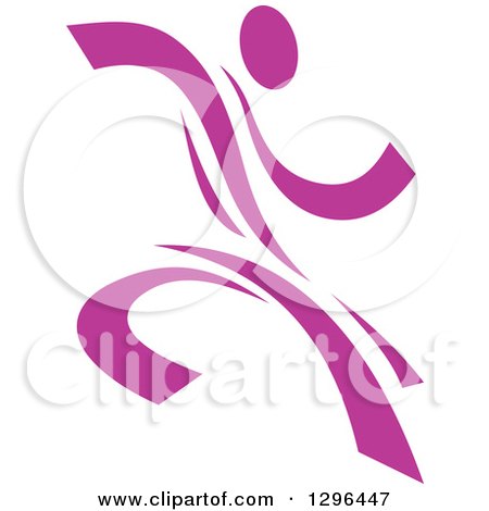 Clipart of a Purple Ribbon Person Dancing - Royalty Free Vector Illustration by Vector Tradition SM