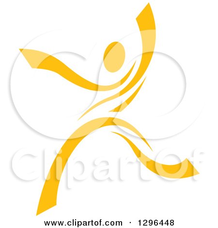 Clipart of a Yellow Ribbon Person Dancing - Royalty Free Vector Illustration by Vector Tradition SM
