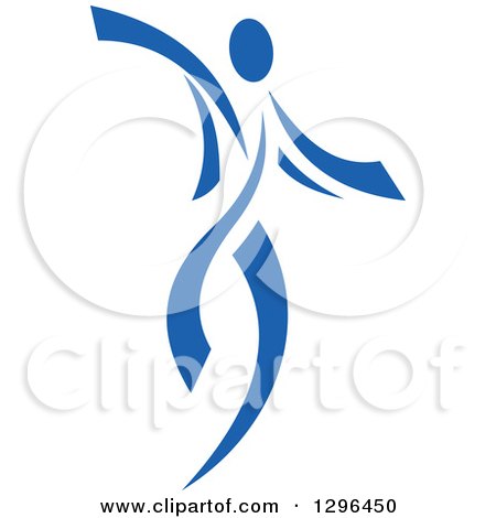 Clipart of a Blue Ribbon Person Dancing 2 - Royalty Free Vector Illustration by Vector Tradition SM