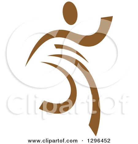 Clipart of a Brown Ribbon Person Dancing - Royalty Free Vector Illustration by Vector Tradition SM