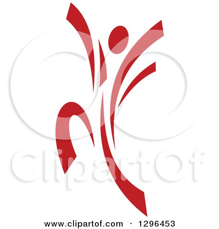Clipart of a Red Ribbon Person Dancing - Royalty Free Vector Illustration by Vector Tradition SM