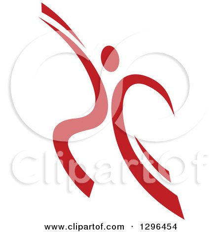 Clipart of a Red Ribbon Person Dancing 2 - Royalty Free Vector Illustration by Vector Tradition SM