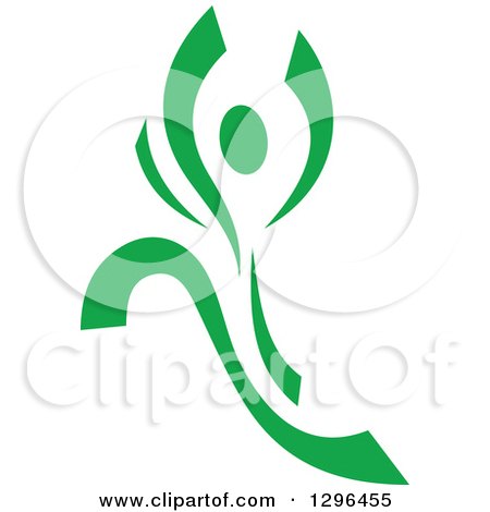 Clipart of a Green Ribbon Person Dancing - Royalty Free Vector Illustration by Vector Tradition SM
