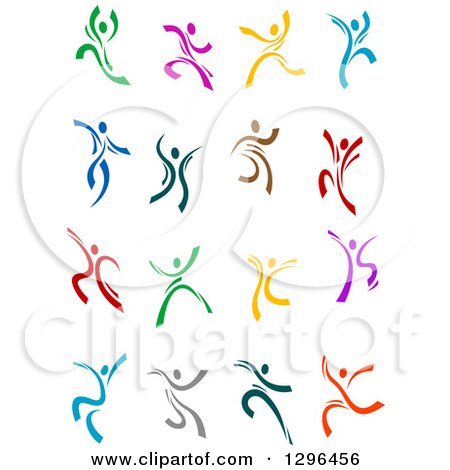 Clipart of Colorful Ribbon People Dancing - Royalty Free Vector Illustration by Vector Tradition SM