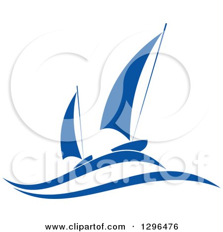 Clipart of a Blue Regatta Sailboats 4 - Royalty Free Vector Illustration by Vector Tradition SM