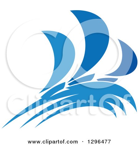 Clipart of a Blue Regatta Sailboats 5 - Royalty Free Vector Illustration by Vector Tradition SM