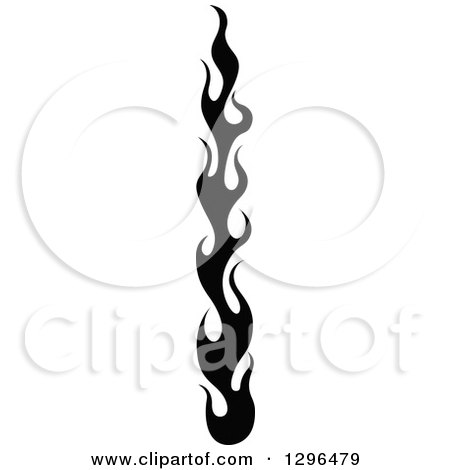 Clipart of a Black and White Tall Tibal Fire Tattoo Design Element 2 - Royalty Free Vector Illustration by Vector Tradition SM