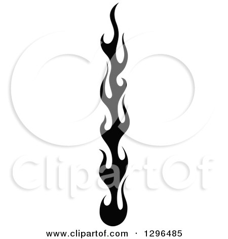Clipart of a Black and White Tall Tibal Fire Tattoo Design Element 8 - Royalty Free Vector Illustration by Vector Tradition SM
