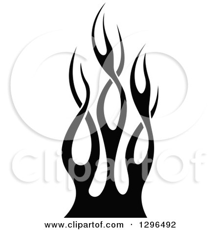 Clipart of a Black and White Tibal Fire Tattoo Design Element 5 - Royalty  Free Vector Illustration by Vector Tradition SM #1296492