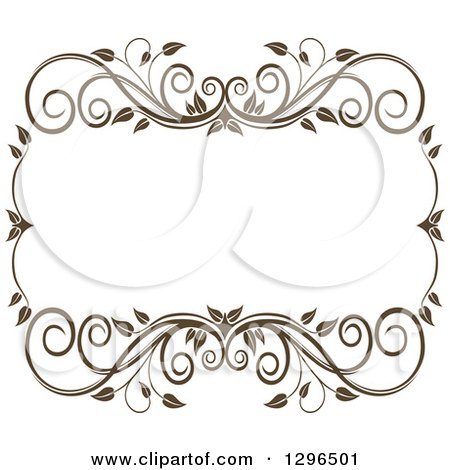 Clipart of a Vintage Brown Swirl Floral Wedding Frame 6 - Royalty Free Vector Illustration by Vector Tradition SM