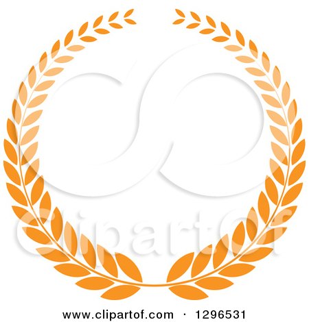 Clipart of an Orange Laurel Wreath 6 - Royalty Free Vector Illustration by Vector Tradition SM
