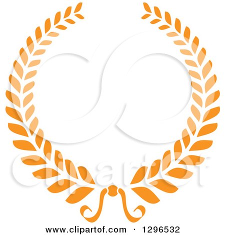 Clipart of an Orange Laurel Wreath 7 - Royalty Free Vector Illustration by Vector Tradition SM