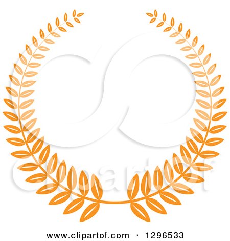 Clipart of an Orange Laurel Wreath 8 - Royalty Free Vector Illustration by Vector Tradition SM