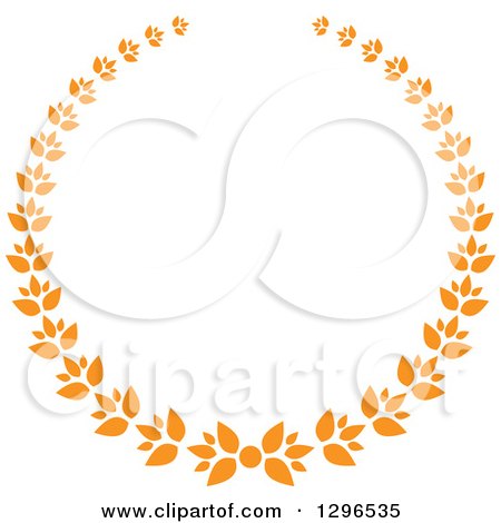 Clipart of an Orange Laurel Wreath 4 - Royalty Free Vector Illustration by Vector Tradition SM