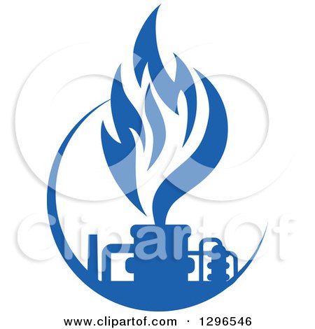 Clipart of a Blue Natural Gas and Flame Design - Royalty Free Vector Illustration by Vector Tradition SM